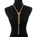 N11605 minimalist Y-shaped geometric linear with personalized knotting tassel, sexy and fashionable necklace for women_ipsvogv.com