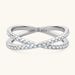 Women's Jewelry Ins Style X Shaped Moissanite Ring Finger Ring Fashionable Temperament S925 Sterling Silver Row Ring Female Jewelry_ipsvogv.com