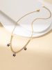 New titanium steel chain drop glue five-pointed star necklace bracelet set with diamond design high appearance level jewelry women_ipsvogv.com