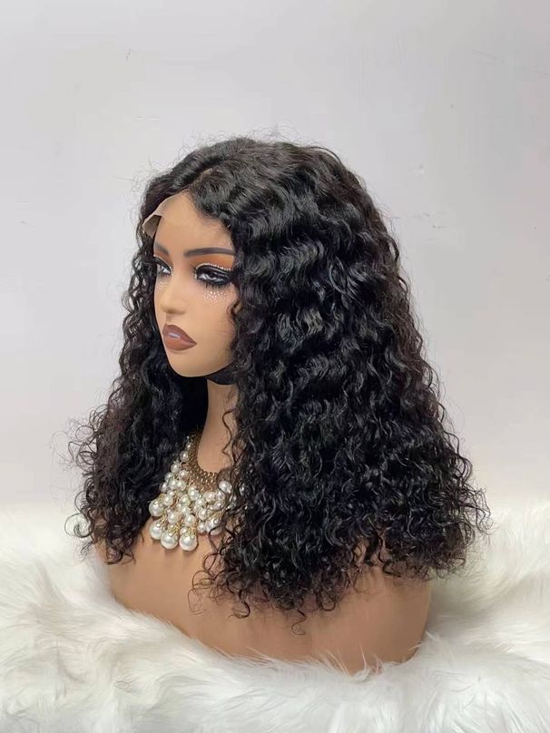 12A Short Bob Wig Jerry Curly Human Hair Wigs DeepWave Frontal Wig Remy Hair Jerry Curly Bob Lace Front Wig Transparent Wigs_ipsvogv.com