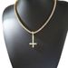 Unique Full Inverted Cross Necklace Hip Hop Rap Versatile Inlaid Diamond Pendant Tennis Chain Choker_ipsvogv.com