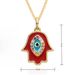 Hot Selling Jewelry Clavicle Chain Oil Drop Zircon Palm Eye Pendant Devil Eye Necklace_ipsvogv.com