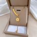 【 Full Body Titanium Steel 】 Flower Round Bead Personality Extremely Simple Wind Furnace Real Gold Necklace For Women_ipsvogv.com
