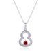 Cultivated emerald full diamond necklace S925 silver inlaid cultivated colored treasure gourd clavicle chain_ipsvogv.com