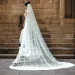 Hair Jewelry 3D Flowers Bridal Long Cathedral 1 Layer Soft Wide Veil With Comb Wedding Accessories For Bride V93_ipsvogv.com