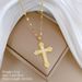 Shell 【 】 Cross Light Luxury Charm Gorgeous Full Diamond Necklace Women's Versatile Clavicle Titanium Steel Chain 【 】_ipsvogv.com