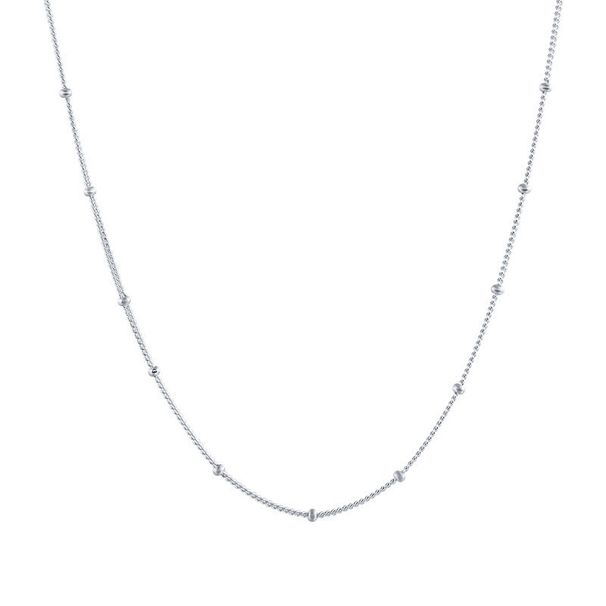 Women's Jewelry Stainless Steel Necklace Sideways Spacer Bead Necklace For Women High End Design Does Not Fade Thin Chain_ipsvogv.com