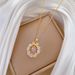 】 Circular 【 Love Light Luxury Charm Gorgeous Full Diamond Necklace Women's Versatile Clavicle Titanium Steel Chain 【 】_ipsvogv.com