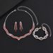 Hot Selling Exquisite Claw Necklace Earrings Bracelet Multicolor Rhinestone Collarbone Chain Evening Accessories Women's_ipsvogv.com