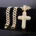 Unisex New Hot Selling Alloy Full Diamond Bundled Cross Pendant Fashion Trend Rap Men's Hip Hop Cuban Necklace_ipsvogv.com