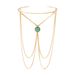Bohemian Ethnic Turquoise Pendant Bracelet LegChain Chain Tassel Hand Open Arm Loop_ipsvogv.com