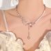 zircon Love Pearl Tassel Patchwork Necklace For Girls, Light Luxury, Niche Design, Collarbone Chain, Internet Famous !_ipsvogv.com