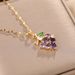 Titanium Steel Women's Midsummer Grape French Zircon Necklace, Fairy Temperament, Forest Like Feeling, Collarbone Chain_ipsvogv.com