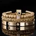 3pcs/set Micro Pave CZ Crown Roman Royal Charm Men Bracelets Stainless Steel Crystals Bangles Couple Handmade Jewelry_ipsvogv.com