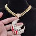 Men Women Hip Hop Moon Pendant Necklace With 13mm Crystal Cuban Chain HipHop Iced Out Bg Necklaces Fashion Charm_ipsvogv.com