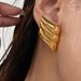 Real Gold Electroplated Titanium Steel VINTAGE Pointed Flamingo Wing Earrings_ipsvogv.com