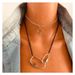 Fashion Silver Mountaineering Buckle Pendant Necklace Personalized Double Layer Spiral Buckle Necklace For Women_ipsvogv.com