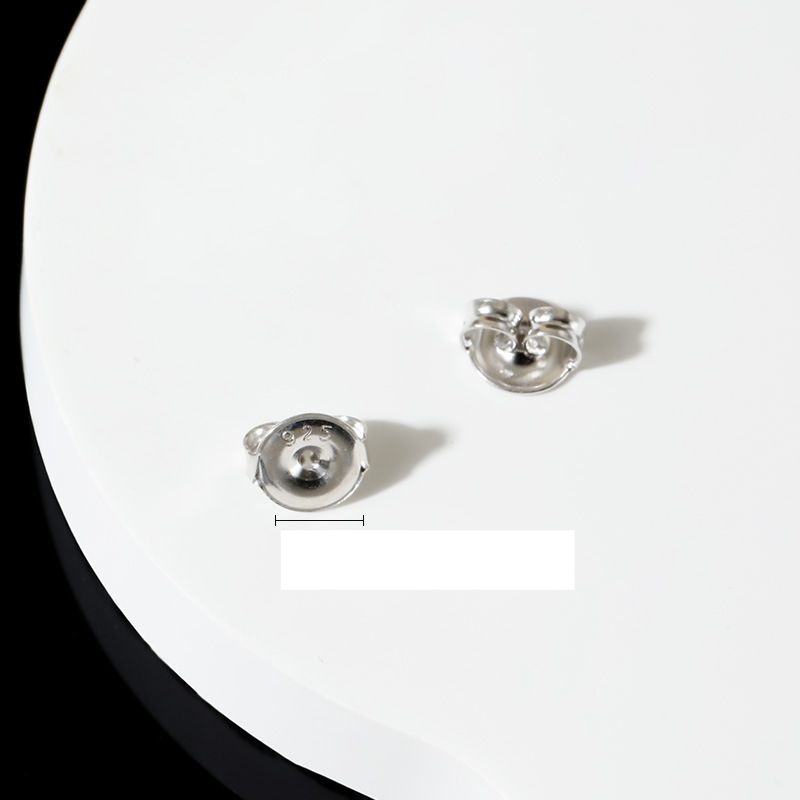 Ear plug sterling silver accessories plug back plug ear cap Joker handmade DIY ear accessories material accessories women's high-end sense_ipsvogv.com