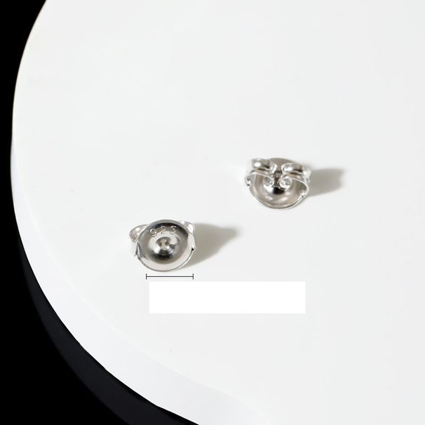 Ear plug sterling silver accessories plug back plug ear cap Joker handmade DIY ear accessories material accessories women's high-end sense_ipsvogv.com