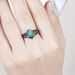 Sanjie's New RING Alloy Inlaid Turquoise Electroplated Gun Black Women's Engagement Ring_ipsvogv.com