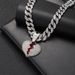 Hip Hop Personality Love Men's Diamond Necklace HIPHOP Jewelry Cuban Chain Painted Oil Heart Pendant_ipsvogv.com