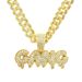 Ins Hip Hop Diamond 3D Letter Pendant Necklace Gang Men's Trendy Cool Cuban Chain Accessories_ipsvogv.com