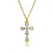 Hot Selling Pearl Zircon Cross Necklace Female Niche Light Luxury Personality Colored Gem Jewelry_ipsvogv.com