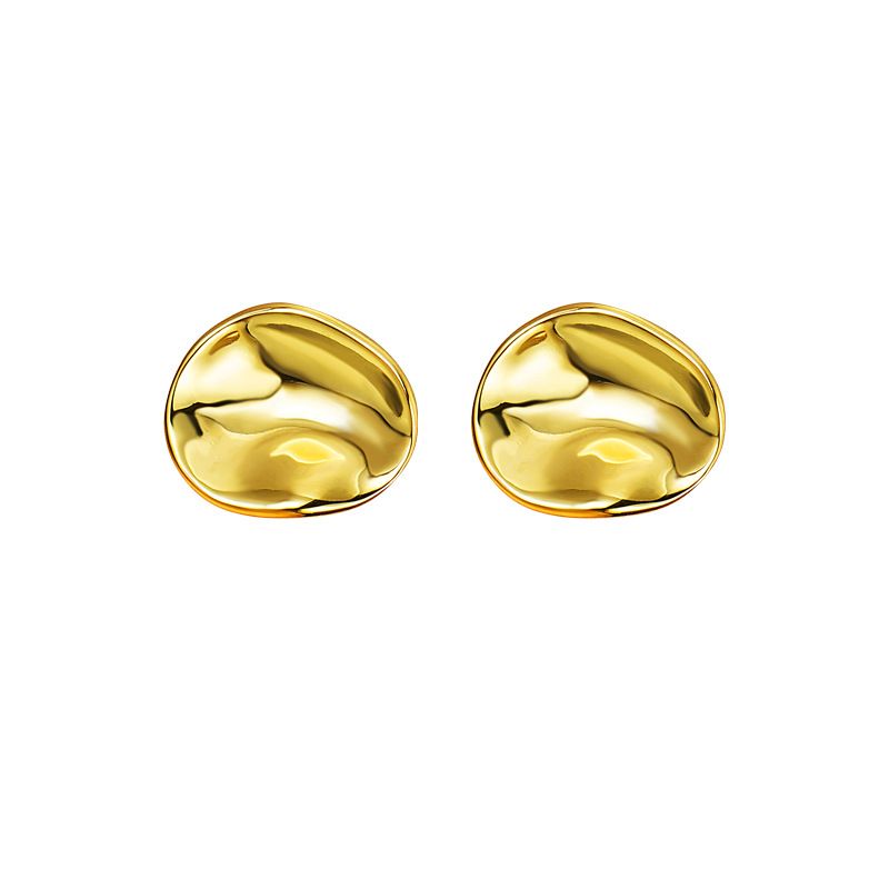 French niche design heavy polished round earrings female ins cold style earrings trend Korean version minimalist_ipsvogv.com