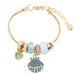 Jewelry Alloy Gold Adjustable Pink Pearl Shell Bracelet Shiny Diamond Ball Pan Dora Style_ipsvogv.com