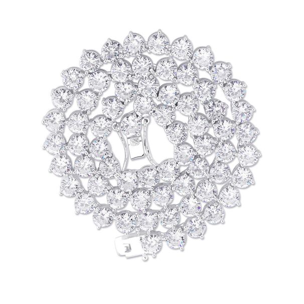 Jin Ao Jewelry INS 4/6MM Hip-Hop 3-Claw Tennis Chain Full Zircon Necklace Unisex Versatile Heart Shape_ipsvogv.com