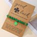 St. Patrick's jewelry Green natural stone four leaf clover love bracelet set decorations_ipsvogv.com
