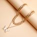 Designer double layer fashion white butterfly necklace feminine metal sweater chain_ipsvogv.com