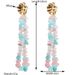 Fashionable Handmade Bead Colored Crushed Stone Long Tassel Fairy Vacation Style S Silver Needle Earrings For Women_ipsvogv.com