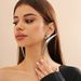 Exaggerated geometric triangle curved tube personality earrings simple sharp earrings Earring jewelry for women_ipsvogv.com