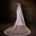 Hair Jewelry MZA10 Pearls Veil Long Cathedral Bridal Veils Full Around Lace Applique Edge 1 Tier Soft Wedding Dress_ipsvogv.com
