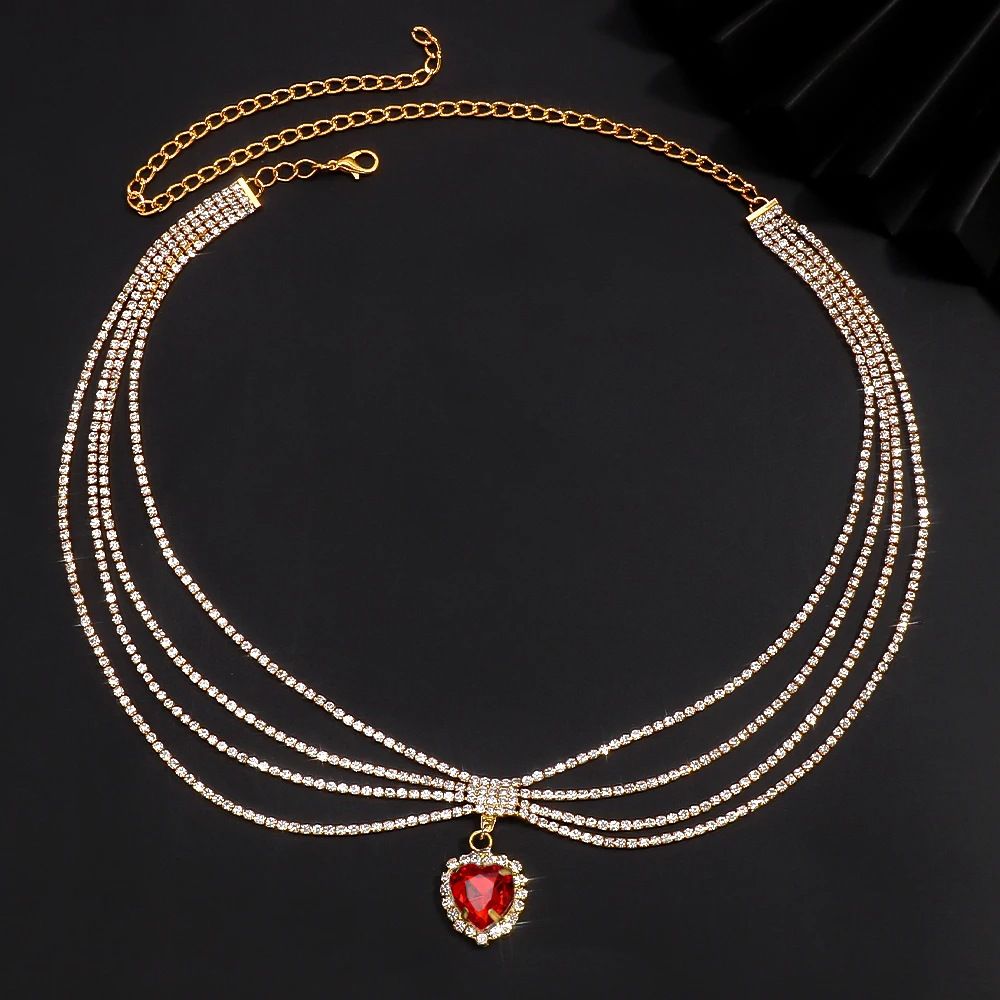 Ethnic Style Love Pendant, Rhinestone Headgear, European And American High-end Luxury Multi-layer Forehead Chain, Hair Accessories Hair Chain_ipsvogv.com