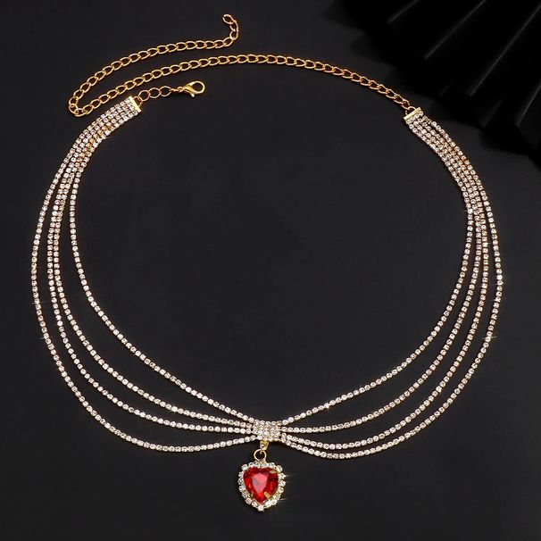 Ethnic Style Love Pendant, Rhinestone Headgear, European And American High-end Luxury Multi-layer Forehead Chain, Hair Accessories Hair Chain_ipsvogv.com