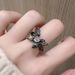 Sweet, Cool, Spicy Girl Butterfly Index Finger High Street Punk Style Contrasting Color Opening Ring, Personalized,_ipsvogv.com