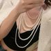 Simple multi-layer pearl women's necklace long sweater chain jewelry 6060_ipsvogv.com