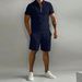 Men's Polo Casual Loose Short Sleeve Shorts Tracksuit_ipsvogv.com