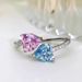 Fashionable, luxurious, versatile, niche pink heart shaped ring set with high carbon diamond contrasting colors for_ipsvogv.com