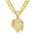 Personalized diamond inlaid three-dimensional portrait pendant, Cuban chain hang tag, men's street dance, cool necklace_ipsvogv.com