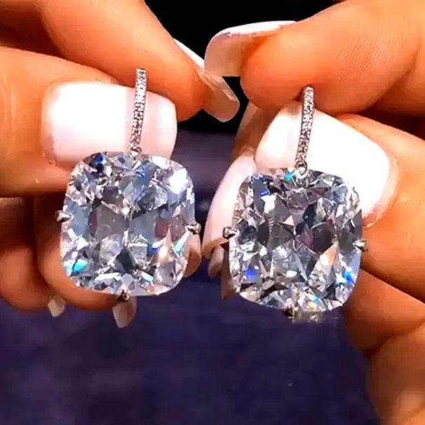 Cao Shi's New Style Are Magnificent And Versatile Square Zircon For Women's Earrings_ipsvogv.com