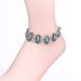 Tibetan Silver Bohemian Fashionable And Beautiful Bracelet National Style Turquoise Water Drop Feet Chain_ipsvogv.com