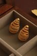 New Style Croissant Matte Hollow Fat Thread Vacuum Copper Gold Plated Elegant Earrings Ins_ipsvogv.com