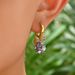 Geometric fashion commuting style women's earrings, niche circular pendant with zircon inlay design, ear buckle,_ipsvogv.com