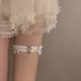 Bowknot Heart Bell Ring Punk Lace Thigh Jewelry Neckband Collarbone Accessory Leg Chain For Women_ipsvogv.com