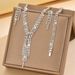 Women’s Jewelry Set Fashion Light Luxury Temperament Chain Autumn And Winter Accessories Diamond Tassel Necklace Earrings Bracelet Three Piece Set_ipsvogv.com