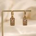 tarot stainless steel rectangular oil drop zircon earrings retro fashion gold pendant jewelry_ipsvogv.com