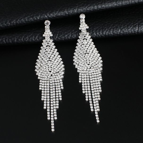 Rhinestone long tassel retro earrings_ipsvogv.com